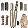 UKLISS Pro Airstyler 6 in 1 - Spazzola Asciugacapelli con 1000 W asciugacapelli, Spazzola Soffiante, Airflow Ricci per Capelli, Spazzola ad Aria Calda, Spazzola Lisciante (Oro Classico)