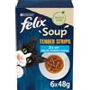 FELIX Soup Tender Strips - Zuppa per gatti, 1 confezione (6 x 48 g)