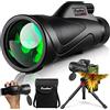 Pankoo Telescopio monoculare 12x60 ad alta potenza con adattatore per smartphone treppiede e borsa portatile, monoculare di visione più grande per adulti con prisma BAK4 e obiettivo FMC, adatto per