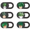 TUKEVA 6 PCS Cover per Webcam Cursore Copertura Webcam Copertura Protettiva con Motivo Carino,Ultra Sottile (Motivo planta en maceta)