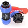 DRRI Weipu - Raccordo filettato SP21, 7 pin, montaggio a dado posteriore, impermeabile, connettore in plastica a connessione rapida per luci LED