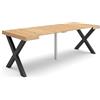 Skraut Home | Consolle allungabile | Tavolo consolle allungabile | 220 | Per 10 persone | Gambe in legno | Stile moderno | Rovere