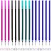 MERVYNGLYNNHUNTER 15 Pezzi Ricariche Penne Cancellabili Colorate Ricarica Penna 0.7mm Ricariche per penna gel Cancellabile，compatibili con Legami e altre marche - 6 blu, 3 nere, 3 viola, 3 turchesi, altezza 13 cm