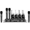 D Debra DU8008 Set Microfoni Wireless UHF - 4 Microfoni a Mano 4 Microfoni a bodypack, Plug & Play, Frequenza Regolabile, Portata 80m, Ideale per Karaoke/Conferenze/Canto/Palco