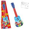 Lexibook Nintendo Mario Luigi La mia Prima Chitarra, 6 corde in nylon, 53 cm, guida inclusa, blu / rosso, K200NILXB