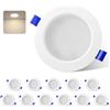 novapollo Faretti LED da Incasso per Cartongesso, 6W 450LM Luci da Soffitto Interno, Luce Naturale 4000K, Non Regolabile, Diametro Foro 95-105mm Ø95-105mm, Set di 6