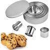 SCHYIDA 11 Pezzi Coppapasta Tondi Coppa Pasta Tondo Coppapasta Acciaio Inox Stampi per Biscotti Formine Biscotti per Muffin, Ciambelle, Biscotti, Torte, 9/8.3/7.6/7/6.5/5.6/5/4.3/3.6/2.8/2.3CM