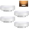 ILEEDear Faretto LED GX53 9W, Bianco Caldo 3000K, Equivalente a Lampada Alogena 71W, Luce LED GX53 per Armadi, Non Dimmerabile, Confezione da 4