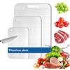Kefyvbdj 3 Pcs Tagliere in Acciaio Inox Alimentare, Tagliere da Cucina In Acciaio Inossidabile, Antibatterico e Resistente, Tagl-iere In Titanio, per Cucina Professionale e Domestica (C)