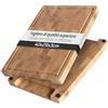MAKUMORI Premium Tagliere Legno di Testa 40x29x3cm Hevea Naturale | Tagliere da cucina in hevea naturale; FSC®; scanalatura per succhi; ampi manici; piedini in gomma antiscivolo