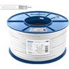EDISION ICX-250 Cavo Coassiale 250m, Cavo Antenna TV SAT Interna PVC Bianco, Acciaio Ramato CCS/AL, 17VAtC, CPR Eca, Classe A, Cavo SAT, per DVB-S2, DVB-T/T2, DVB-C, RADIO, Bobina Plastica 250m