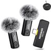 NEEWER Microfono Lavalier Wireless, 1x Ricevitore USB C con Adattatore OTG e 2x Trasmettitore a Condensatore Omnidirezionale con Cancellazione Rumore Compatibile con iPhone 16 Pro Max S24 Ultra,KM23