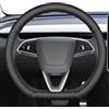 Tel Charme * Coprivavolante in pelle nappa per Tesla - Adatto universalmente per Model S/3/X/Y, presa antiscivolo, accessori premium per interni auto