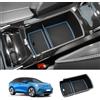 LUWU Compatibile con 2023 2024 VW ID.4 ID4 / GTX Pro console centrale, braccioli, scatola portaoggetti, organizer per auto ID.4 iD4, accessori tuning con tappetino antiscivolo (blu)