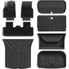 3W Set 10 di Tappetini per Tesla Model Y Juniper 2025 2026(Non per New Standard 2026) in Thorex™ (Inclusa Moquette) e Tappeti per Bagagliaio, Resistente e Tappeto Bagagliaio in TPE Antiscivolo