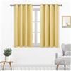 DWCN Tende oscuranti per soggiorno, camera da letto, tinta unita, termiche, per privacy, 114 cm, giallo chiaro, 132 x 114 cm, set da 2