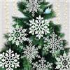 kockuu 6 grandi fiocchi di neve bianchi e argento ornamenti grandi fiocchi di neve in plastica glitterata per inverno interni ed esterni albero di Natale decorazioni per la stanza giganti fiocchi di neve,