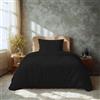 Komfortec Biancheria da letto premium super soft Copripiumino 135x200 cm in 2 parti + federa 40x80 cm, 100% microfibra spazzolata, nero