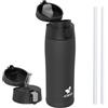 AORIN Borraccia Termica, Borraccia in Acciaio Inox 18/8, 500ml Borraccia Bambini, Bottiglia Termica Senza BPA e Perdite, Thermos per Sport, Outdoor e Pendolarismo con 2 Coperchi