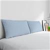 Italian Bed Linen Coppia Federe Max Color 100% cotone, Made in Italy, 50x80 cm con patella interna, Tinta Unita - AZZURRO