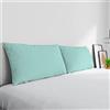 Italian Bed Linen Coppia Federe Max Color 100% cotone, Made in Italy, 50x80 cm con patella interna, Tinta Unita - VERDE ACQUA