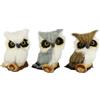 Flair Flower Set di mini animali in pelliccia sintetica realistica figura animale statua ornamenti carino pelliccia peluche gufi