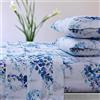 Tribeca Living AZORES HOME Tribeca Living JOLIE110SHETWX - Set di lenzuola con tasca profonda stampata, per letto matrimoniale, colore: blu