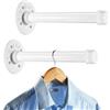 Sumnacon 2 appendiabiti industriali da 20,3 cm, in metallo rustico, resistente, con viti, da parete, per camera da letto, bagno, guardaroba, boutique, negozio di abbigliamento, bianco