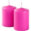 Cereria Di Giorgio - 4 Candele Cero - Diametro 7 cm Altezza 10 cm - Colore Fucsia - Durata 55 ore - Non profumate