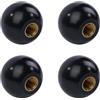 Othmro 1 pomello a sfera filettato, diametro 4,5 cm, filettatura femmina M12, filettatura femmina M12, manico in bachelite nera, manopola a sfera termoindurente per tosaerba, attrezzature per esercizi