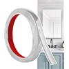Hengrongshen Modanatura Adesiva per Pareti Argento Opaco (6M x 2cm) Facile da Tagliare e Incollare, Strisce Decorative Flessibili in PVC per Cornici, Specchi, Soffitti, Pavimenti, Armadi, Piastrelle