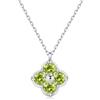 PHNIBIRD Collana Donna in Argento Sterling 925 con pietre di nascita trefle a 4 foglie ciondolo donna regalo per mamma moglie figlia