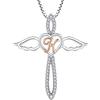FJ Collana Lettera K Argento 925 Donna Collana con Ciondolo Angelo Custode Collana Iniziale Alfabeto con Zirconia Cubica Gioielli Regalo per Donna
