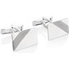 STERLL Gemelli In Argento 925 Per Uomo Con Design A Riga Ossidato