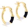 Tuscany Silver Orecchini creola a cerchio placcati oro giallo 20mm con cubic zirconia rotondi bianchi da 2mm, per donna