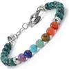 10:10 Bracciale 7 Chakra in acciaio inox e pietre naturali da 6 mm, realizzato in Italia utilizzando materiali di alta qualità.