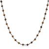 COAI Collana Rosario Unisex con Perle in Occhio di Tigre Marrone e Catena in Rame 50cm