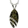 SilverAmber Jewellery Bellissimo ciondolo ovale in argento Sterling 925 e vera ambra baltica, design moderno, catenina non inclusa, GL271, 15x7 mm / 2x1 cm, Pietra Argento sterling Resina, Ambra