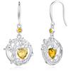 FANCIME Orecchini a forma di albero della vita, da donna, in argento Sterling 925, con albero della vita, per donne, ragazze, Zirconia cubica, Quarzo citrino