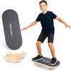 KLEINTOBER Balance Board per Bambini I Tavola di Equilibrio in Legno con 3 Livelli I Superficie Antiscivolo PEVA Sicura I Gioco Montessori per Sviluppo Motorio I Regalo Bambino e Bambina