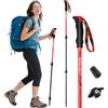 Ninonly Bastoncini Trekking Telescopico in Carbonio, Bastoni da Passeggio Nordic Walking per Uomini e Donne, Racchette Trekking Leggeri con 3 Punte, Portata 150kg per Escursionismo e Alpinismo
