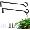 saffruff 12 Inch Black Heavy Duty Outdoor Plant Hangers for Hanging Baskets, Iron Hanging Plant Brackets for Hanging Plants Outside, Metal Plant Hooks Plant Wall Hooks for Hanging Lantern, Bird Feeder (2 pcs)