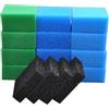 SANLILI Set di supporti filtranti compatibili per Juwel Compact/Bioflow 3.0 M (4 spugne blu (fini), 4 spugne blu (grossolane), 4 spugne verdi e 4 spugne al carbone attivo)