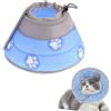 flintronic Collari Protettivi per Gatti, Collare Protettivo Gatto Antileccamento, Regolabile Morbido Collari, Collare Protettivo Gatto Cane per Recupero Postoperatorio(Blu, L)