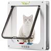 Ycozy Porta per Gatti per Porte 25.2 x 23.7cm con Chiusura a 4 Vie per Porta Interna Esterna Finestra a Muro, Gattaiola Resistente alle Intemperie per Gattini e Cani Facilmente Installabile