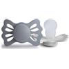 FRIGG Lucky Confezione da 2 ciucci | Ciuccio in silicone | Senza BPA | Prodotto in Danimarca | Ciuccio simmetrico | Great Gray/Silver Gray (Taglia 2 (6-18 Mesi))