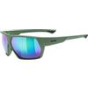 uvex sportstyle 238, occhiali sportivi Unisex adulto, moss matt/mirror green, one size
