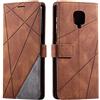 SONWO Cover per Xiaomi Redmi Note 9 PRO, Flip Caso in PU Pelle Case Cover Portafoglio Custodia per Xiaomi Redmi Note 9 PRO, [Kickstand] [Slot per Schede], Marrone