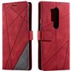 SONWO Cover per OnePlus 8 PRO, Flip Caso in PU Pelle Case Cover Portafoglio Custodia per OnePlus 8 PRO, [Kickstand] [Slot per Schede], Rosso
