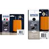 Epson Esselte G75 Essentials Registratore - F.To Protocollo Dorso 8 Cm - Blu - Confezione Da 6 Pezzi - 390775050 & Buste Perforate Standard - Ppl Antiriflesso - F.To A4-395013300